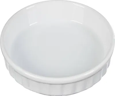 A white ceramic ramekin dish.