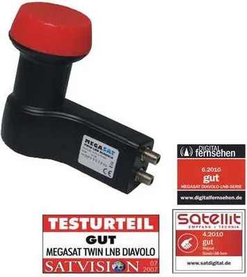 Produktbild von Megasat Twin-LNB 0,1dB Diavolo mit 60dB Verstärkung 4K ( Rot/Schwarz )