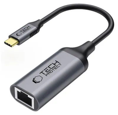 Produktbild von Tech-Protect Ultraboost Adapter Typ C Auf Ethernet Rj45 1000 Mbit/S Schwarz