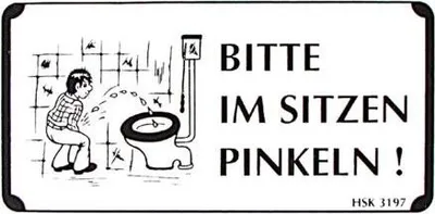 Produktbild von Hinweisschild - Bitte im Sitzen pinkeln - 303197 - Gr. ca. 15 x 7,5 cm