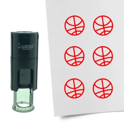 Immagine prodotto di Timbro CombiCraft Basket rotondo da 10 mm - inchiostro rosso