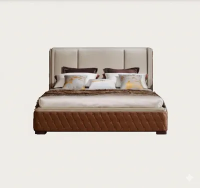 Produktbild von Design Leder Bett Luxus Polster Betten Doppel Modernes Ehe 180x200 Moderne Neu