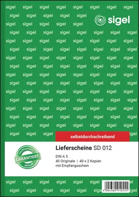 Produktbild von SIGEL Lieferschein A5 selbstdurchschreibend 3x40 Blatt