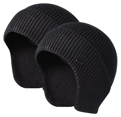 Zdjęcie produktu dla Zimowa czapka beanie z klapkami na uszy i wiatroszczelna