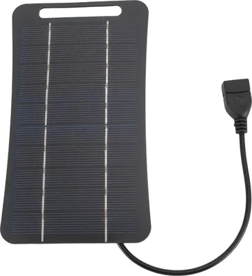 Zdjęcie produktu dla panel słoneczny 5V 5W USB Profesjonalna wysokowydajna przenośna ładowarka z monokrystalicznym krzemem do użytku na kempingu, w podróży, na zewnątrz, czarna
