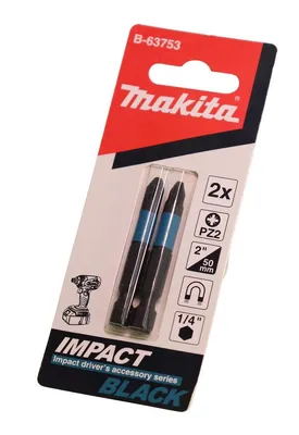 Obrázek produktu pro Makita B-63753 Bit PZ2 Impact Black 2 kusy 50 mm ocel S2