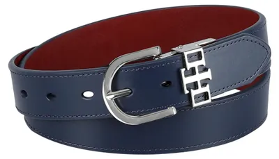 Image de Ceinture réversible pour femmes Tommy Hilfiger, bleu marine/rouge, taille XL