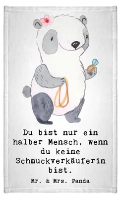 Produktbild von Mr. & Mrs. Panda Frotteehandtuch Schmuckverkäuferin Herz - Weiß - Geschenk, Handtuch Gäste-WC, Juwelier, baumwolle, Gästetuch, Ausbildung, Schmied, AusbildungSpruch