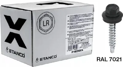 Immagine prodotto di Viti autofilettanti ETANCO Viti per lamiera trapezoidale RAL 7021 4,8 x 60 mm 100 pz.