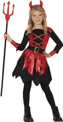 Immagine prodotto di Fiestas Guirca - Costume da diavolo per bambina FG1020 (104) (Rosso/Nero)