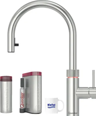 Produktbild von Quooker Flex Voll-Edelstahl & PRO3 Reservoire & sprudelndes Wasser CUBE