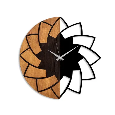 A modern wall clock with a unique design.