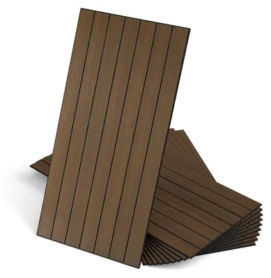 Immagine prodotto di Pannelli decorativi per pareti - Autoadesivi - Fonoassorbenti - Listelli in legno - 30x60 cm - Confezione da 10 pezzi - Pannelli per pareti