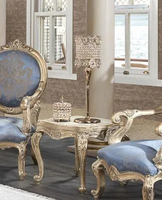 Produktbild von Casa Padrino Luxus Barock Beistelltisch Weiß / Antik Gold 61 x 61 x H. 54 cm - Prunkvoller Massivholz Tisch im Barockstil - Barock Wohnzimmer Möbel