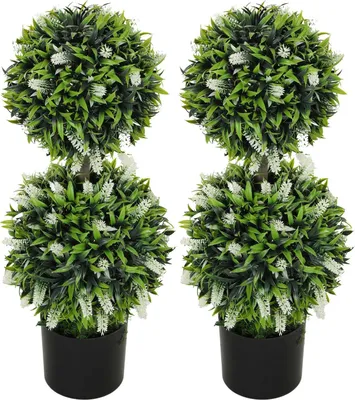 Zdjęcie produktu dla Sztuczne drzewka lawendy, 70 cm, zestaw 2 szt., do wewnątrz/na zewnątrz