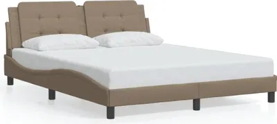 Image de vidaXL Cadre de lit sans matelas "Zadar" Cappuccino-Brun 160x200 cm Similicuir