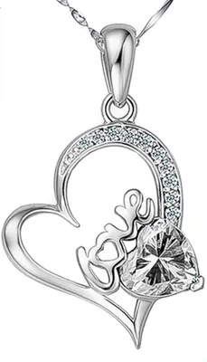 Produktbild von Damen Halskette Herz Heart Anhänger 925 Sterling Silber Geschenk Geschenkbox Autiga® silber