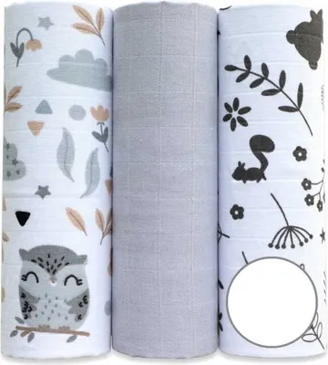 Produktbild von Ega KIDS | Mußlin Windeln 3er Set 60x80 cm - Super weich - Vielseitig einsetzbar für Babys