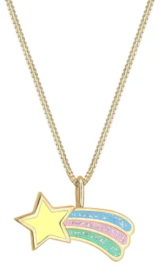Productafbeelding van Elli collier, zilver 925, verguld met 24 karaat goud, sterrenketting, kindercollier, emaille