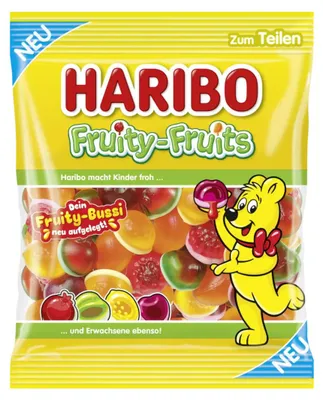 Immagine prodotto di Haribo Fruity Fruits con combinazioni di frutta agrodolce bustina 160g
