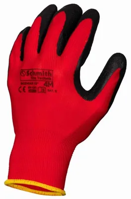 Obrázek produktu pro Pracovní rukavice Nitril/Polyester Velikost 7 S (12 párů) Schmith - ochranné, odolné, pracovní rukavice