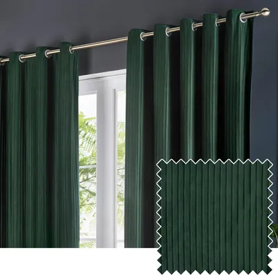 Productafbeelding van Paoletti Corinthian Velvet Gordijn Paar - Diepgroen