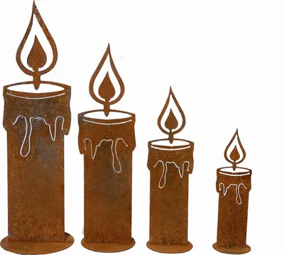 Produktbild von SET Edelrost Kerzen Weihnachtsdekoration