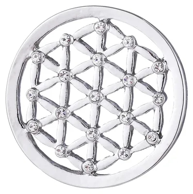 Produktbild von Morella® Damen Coin silber Muster symmetrisch mit Strasssteinen 33 mm