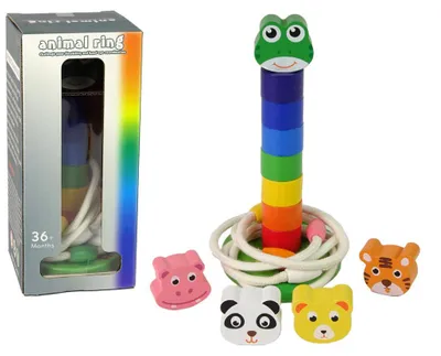 Produktbild von Hölzerne Pyramide Lernpuzzle Tiere