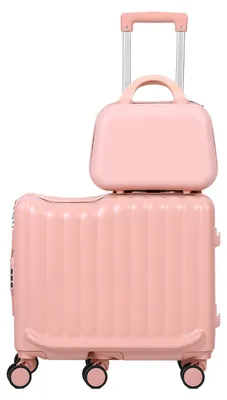 Produktbild von 20-Zoll-Kinder-Rollkoffer mit kleinem Handgepäckkoffer, 6 leichtgängigen Rollen und ausziehbarem Griff, Hartschalenkoffer für leichtes Rollen, lustiger Rollerkoffer für Reisen