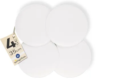 Produktbild von sunnypillow 4er Set Stuhlkissen aus Filz rund Ø 36cm | gemütliche Filzkissen für Bank und Stuhl | Indoor/Outdoor | Sitzkissen Sitzauflage | Weiß