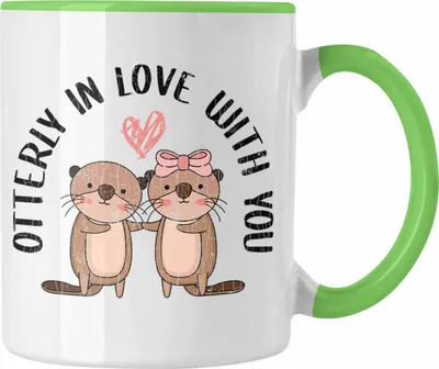Produktbild von Trendation - Valentinstag Tasse Geschenk für Ihn Sie Lustig Otter Geschenkidee Becher Freund Freundin Wortspiel Liebe Paare (Grün)