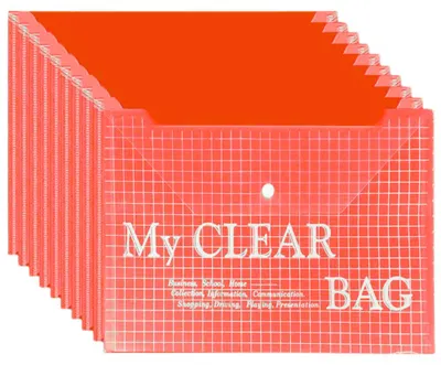 Imagen del producto de Carpeta Sobre Con Cierre Transparente Rojo A4 20 Piezas