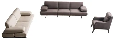 Immagine prodotto di Elegante set di divani grigio-beige 2 divani imbottiti Poltrona di design