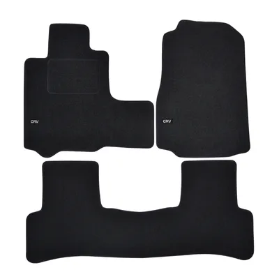 Image de Logo Tapis De Sol Noir Velours Sur Mesure Pour Honda CR-V 2006-2012 3pcs, Base Antidérapante, Tapis conducteur renforcé