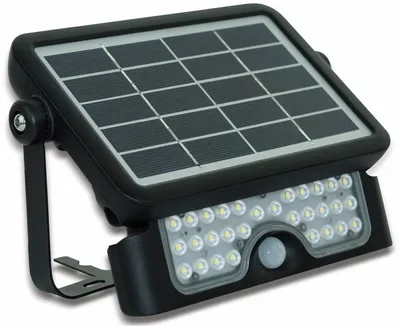 Produktbild von Luceco LED-Solar-Außenleuchte 5 W, 550 lm, 4000 K, schwarz