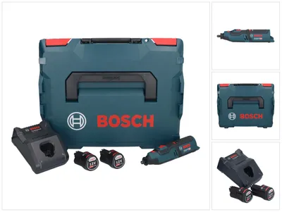 Zdjęcie produktu dla Bosch GRO 12V-35 Profesjonalne akumulatorowe narzędzie obrotowe 12 V ( 06019C5001 ) + 2x akumulator 2,0 Ah + ładowarka + L-Boxx