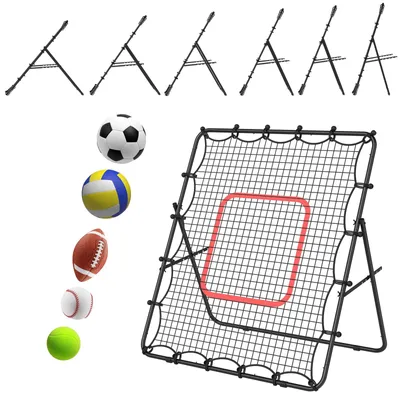 Imagen del producto de Red de rebote para voleibol, red de rebote para fútbol, béisbol, objetivos de rebote ajustables para entrenamiento, 1,2 x 1,4 metros