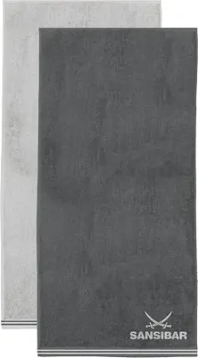 Produktbild von Sansibar Sylt Duschtuch/ Badetuch/ Saunatuch Frottier-Serie "Doubleface“, 80x150 cm, anthrazit/silber