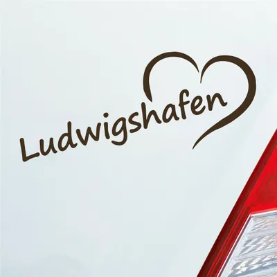 Produktbild von Auto Aufkleber Ludwigshafen Herz Stadt City Love Liebe 20x8 cm Braun Sticker Heckscheibenaufkleber
