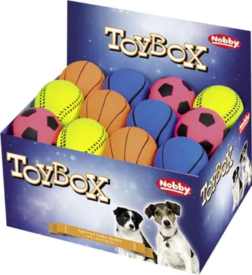 Produktbild von Nobby Moosgummi Bälle sortiert Display 24 St.; 7,2 cm