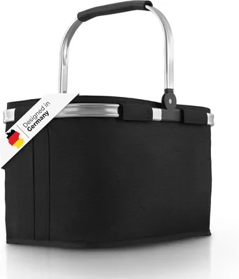 Zdjęcie produktu dla Składany koszyk na zakupy, aluminiowy uchwyt, 30 litrów, czarny, na zakupy