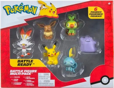 Produktbild von Figurky Pokemon Battle Ready 6ks Pikachu, Eevee, Scorbunny, Ditto, Sobble, Grookey