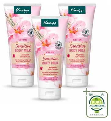 Productafbeelding van 3 x Kneipp Bodylotion Zachte Huid, Amandelbloesem - 200 ml - Grote verpakking - 3 stuks