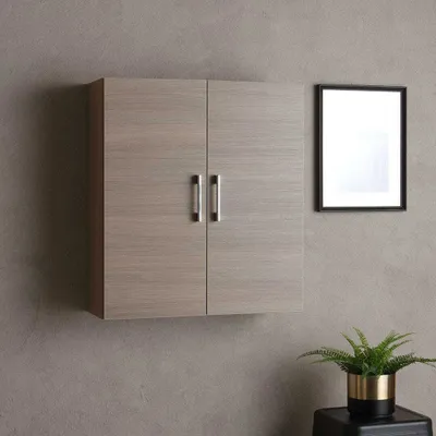 Immagine prodotto di Pensile bagno 2 ante quercia naturale effetto legno | Rimini
