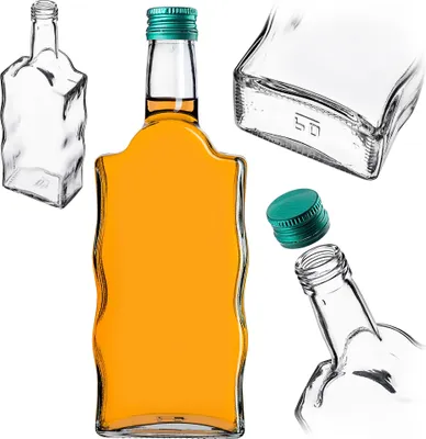 Immagine prodotto di Bottiglie di vetro KADAX 500ml, 10 pezzi, bottiglie vuote con tappo a vite, bottiglie di liquore moderne da riempire, bottiglie di vino in vetro, bottiglie decorative