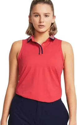 Produktbild von Under Armour Golf Iso-chill Ärmelloses Poloshirt Für Damen Orange S Frau Orange S