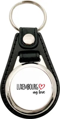 Produktbild von Huuraa Schlüsselanhänger Luxembourg my love Metall mit Kunstleder Schlüsselring Einkaufswagenchip Geschenkidee