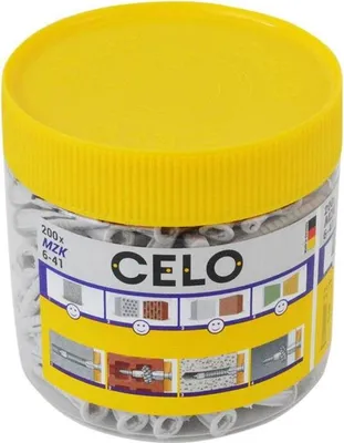 Produktbild von Pot Nylon Multi-Material Dübel MZK 6 mit Kragen - Ø 6 x 41 mm - Packung mit 200 Stück - CELO - 9641EXPMZK