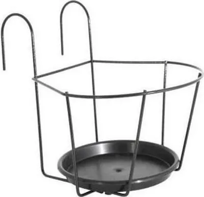 Image de Porte-Pot Balcon ARTEVASI avec Soucoupe, 25 x 25 cm, Gris Anthracite